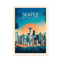 Affiche 30x40 cm - Seattle - Studio Inception