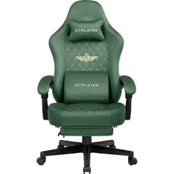 Chaise gaming GTPLAYER broderie - Tissu - Vert - 50 x 66 x 133 cm