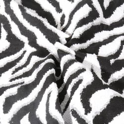 Tissu Jacquard d'ameublement Zebré noir sur fond Blanc