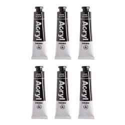 Lot de 6 tubes 18 ml - Peinture acrylique PRIMO - Noir 800