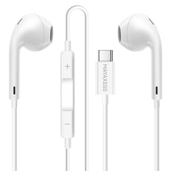 Mayaxess Écouteurs pour Google Pixel 10 Pro Filaires USB-C avec Micro intégré Blanc