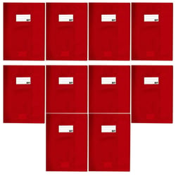 10 protège-cahiers opaque rouge en PVC – Format 24x32 cm – Épaisseur 19/100ème – Grain cuir