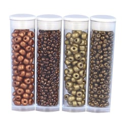 MégaCréa DIY - Perle Rocaille tubes 8 g Cuivre doré 4 pièces
