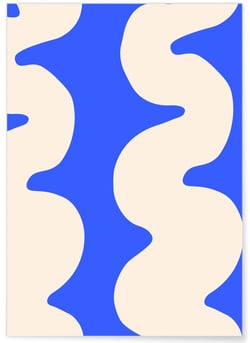 Affiche Wave Bleue | A3 : 29,7x42cm