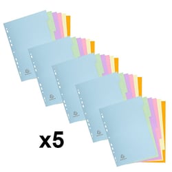 Lot de 5 pochettes d'intercalaires - 21 x 29,7 cm - 6 positions - Exacompta