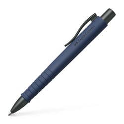 Stylo à bille - Bleu marine - Encre bleue - Pointe moyenne - Grip - Rétractable - Faber-castell - Poly Ball