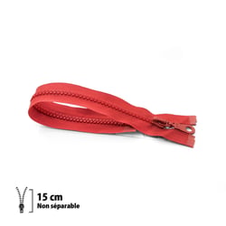 Fermeture éclair Z53 - moulée 6mm Non séparable - 15 cm