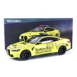 Voiture miniature de collection - MINICHAMPS - BMW M4 Safety Car - Échelle 1/18 - Jaune métallisé - 2020