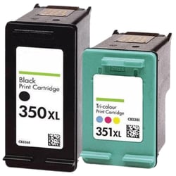 Pack de Cartouches Compatibles HP 350-351 XL Noir & Couleur pour Imprimantes DeskJet, OfficeJet & PhotoSmart HP