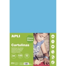 Apli 14241 - Carton de couleur bleu ciel Format A4 180gr. 210x297mm
