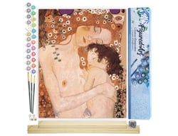 Peinture par Numéro Figured'Art - Mère et Enfant de Klimt - Kit de Loisir Créatif DIY Numéro d'Art Complet - 40x50cm toile roulée + châssis en bois à monter