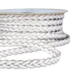 Bobine 15m Galon tressé Gris/argent 12mm