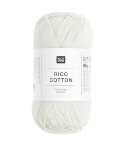 Coton à tricoter ou à crocheter Rico Cotton - Rico Design 000 Blanc
