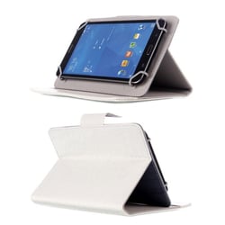 Housse Universelle Simili Peau Crocodile Tablette 7 Pouces Rabat Pression Blanc YONIS