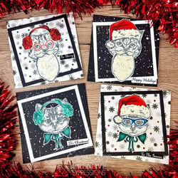 Tampons transparents Noël - Chats - 8 clear stamps - Creative Expressions