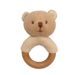 Hochet en bois Marcel ourson - Egmont Toys - Beige