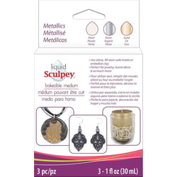 Set 3 flacons argile liquide métalliques - 30 ml - Sculpey