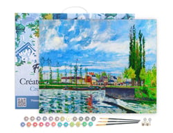 Peinture par Numéro Figured'Art avec Cadre - L´Ecluse à Pontoise - Camille Pissarro - Loisir Créatif Numéro d'Art - 40x50cm toile tendue sur châssis