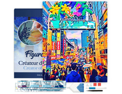 Diamond Painting Broderie Diamant Figured’Art 40x50cm toile tendue sur châssis en bois - diamants carrés - Tokyo Harajuku