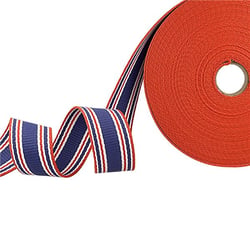 Bobine 20m sangle rayures tricolore bleu rouge blanc 38mm