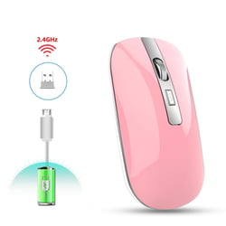Souris Sans Fil Rechargeable Silencieuse Haute Résolution Pour Bureau Et Gaming Rose YONIS