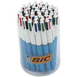 Lot de 36 stylos bille BIC 4 Couleurs - 4 couleurs classiques - Pointe moyenne 1 mm