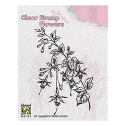 Tampon transparent scrapbooking Nellie's choice FLEUR FUSHIA 008