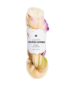 Pelote de laine Luxury HAND-DYED HAPPINESS CHUNKY - 100GR - Rico Design 04 Vert