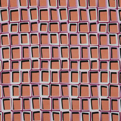 Tissu Viscose Lia carreaux saumon sur fond Violine
