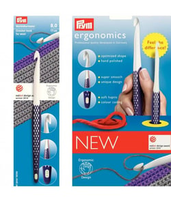 Crochets Prym ergonomics en plastique N° 6 à 9 à l'unité - Prym taille n°8