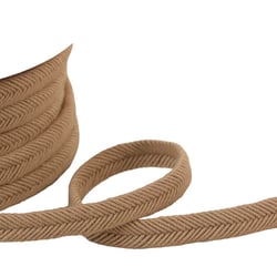 Bobine 20m double cordon fils 10mm marron taupe/argent