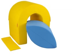 Set de 2 blocs en mousse jaune, vert, orange, bleu clair - Velinda