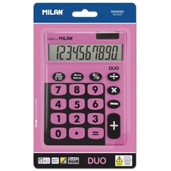 Blister calculatrice de bureau 10 chiffres Duo, rose