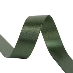 Bobine 25m ruban satin double face Vert amande fabriqué en France