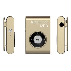 Lecteur MP3 Étanche IPX8 Avec Clip Et Écouteurs FM 4GB Bleu Sport Plongée Or YONIS