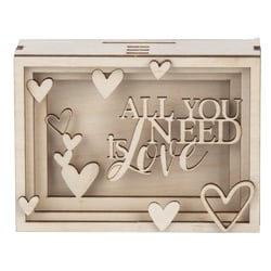 Boîte cadeau bois 3D "Love",FSC MixCred., nature, 11,5x8,5x5cm,kit de 14 pièces, boîte 1kit