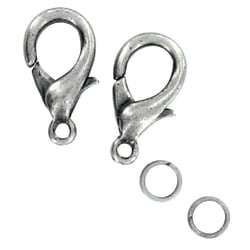 MégaCréa DIY - Fermoirs mousqueton argent 13 mm 5 pièces