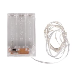 Mini-chaîne lumin. LED av. fil/minuterie, 120cm, 10LED, à  piles , jaune lumineux