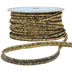 Bobine 25m Galon chevrons métallisé Noir/or 7mm