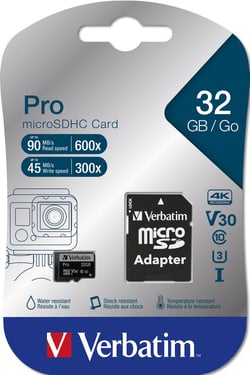 Carte micro SDHC 32GO VERBATIM pro U3