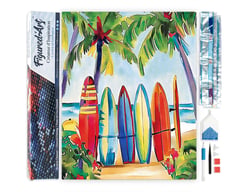 Diamond Painting Broderie Diamant Figured’Art 40x50cm toile entière roulée avec diamants carrés - Planche de surf colorées