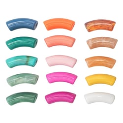 Perles pour enfant Tube incurvé 3,5 x 1,1 cm 18 pièces