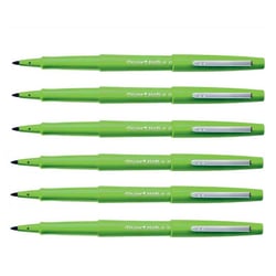 Lot de 6 stylos feutres Flair Original - Paper Mate - Pointe moyenne 1,0 mm - Vert pomme
