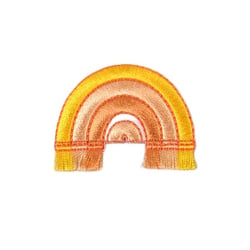 Ecusson météo franges arc en ciel 4cm x 3,2cm
