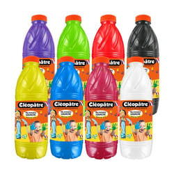 Lot de 8 flacons 1 L - Gouache Cléopâtre BABY - Couleurs assorties - Fine