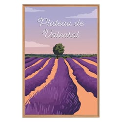 Tableau mural encadré illustration Valensole 65x97 cm