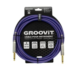 CABLE JACK 6.35 D/D - 3M - NYLON TRESSÉ VIOLET - GROOVIT®