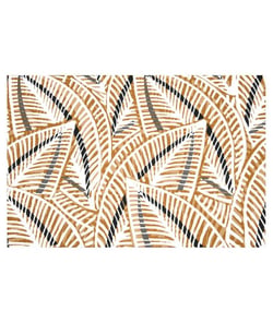 Tissu coton feuilles de 160 cm de largeur darwin moutarde vendu par 50 cm