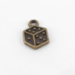 MégaCréa - Breloque en métal Dé Bronze 10 pièces
