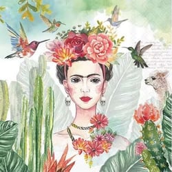 4 serviettes en papier découpage collage 33 cm FRIDA D 103
